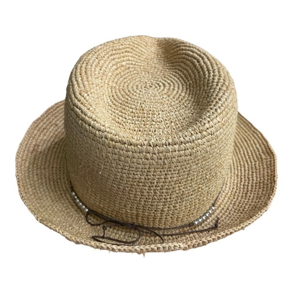 Scale Pronto Straw hat with stylish brown twine and beads - Picture 5 of 11